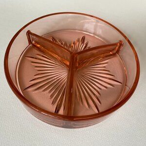 Vintage Pink Depression Glass Candy dish